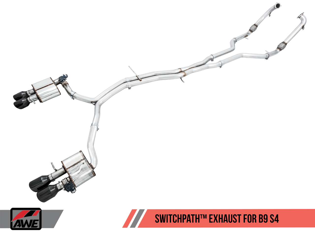 AWE Track Edition Exhaust for B9 S4 - Resonated for Performance Catalyst - Motorsports LA