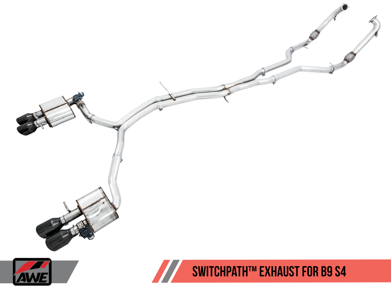 AWE Touring Edition Exhaust for B9 S4 - Resonated for Performance Catalyst - Motorsports LA
