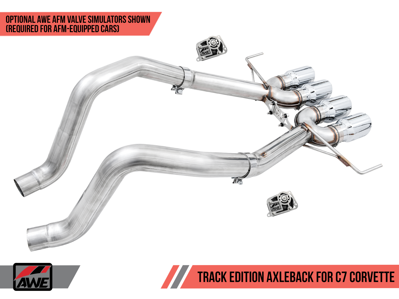 AWE Track Edition Axleback Exhaust for C7 Corvette Stingray / Z51 / Grand Sport / Z06 / ZR1 - Motorsports LA