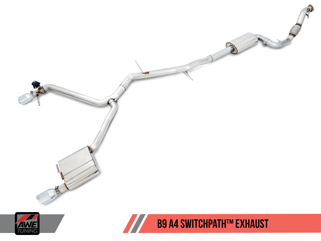 AWE Track Edition Exhaust for B9 A4, Dual Outlet (includes DP) - Motorsports LA