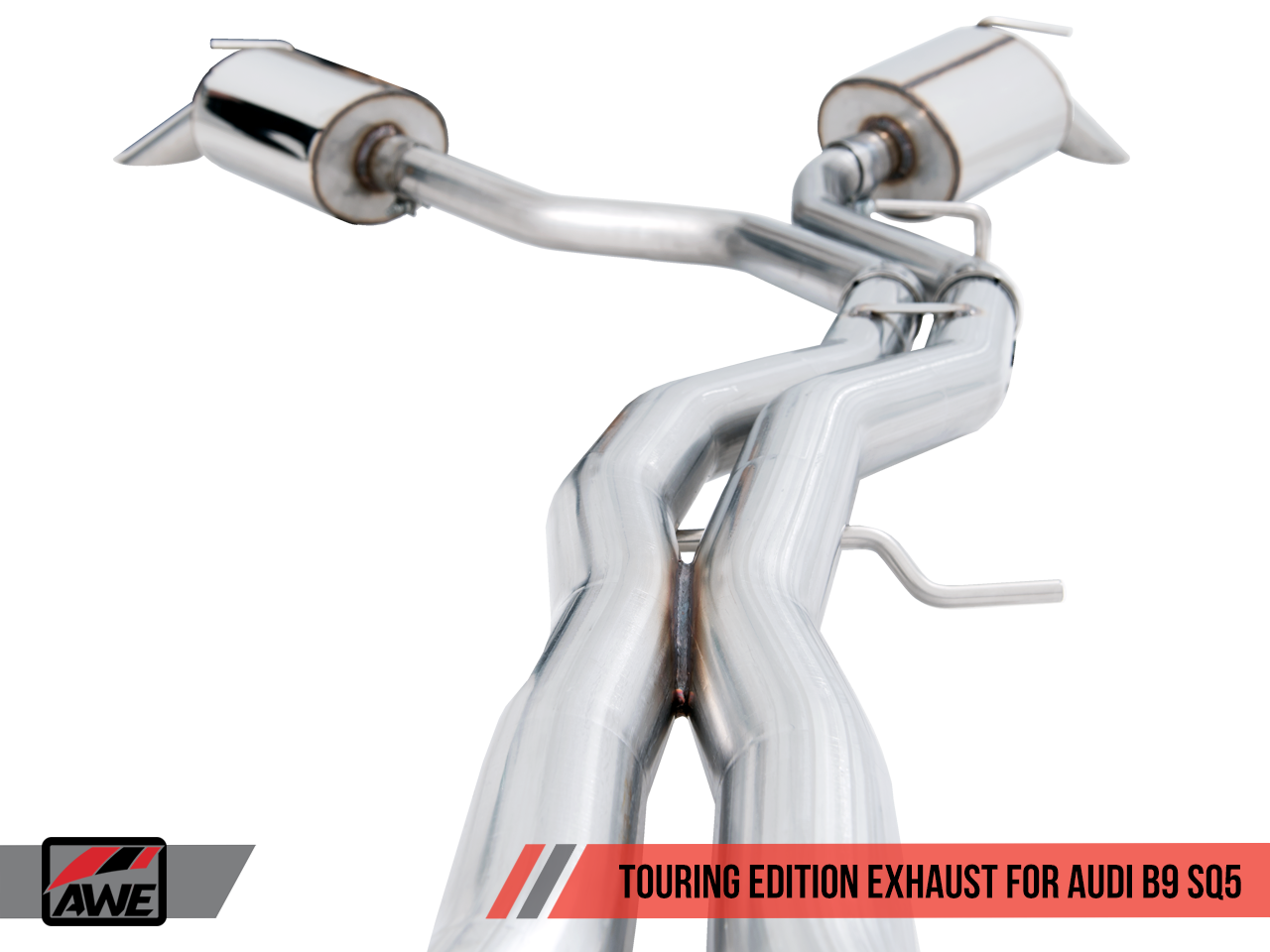 AWE Touring Edition Exhaust for Audi B9 SQ5 - Non-Resonated - No Tips (Turn Downs) - Motorsports LA