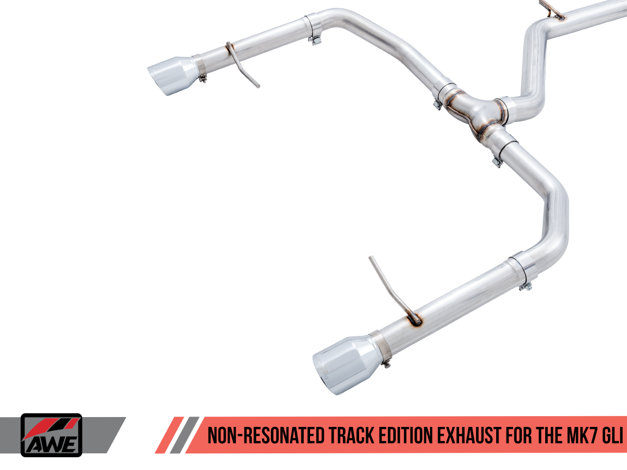 AWE Track Edition Exhaust - Non-Resonated - for MK7 Jetta GLI w/ Stock Downpipe - Motorsports LA