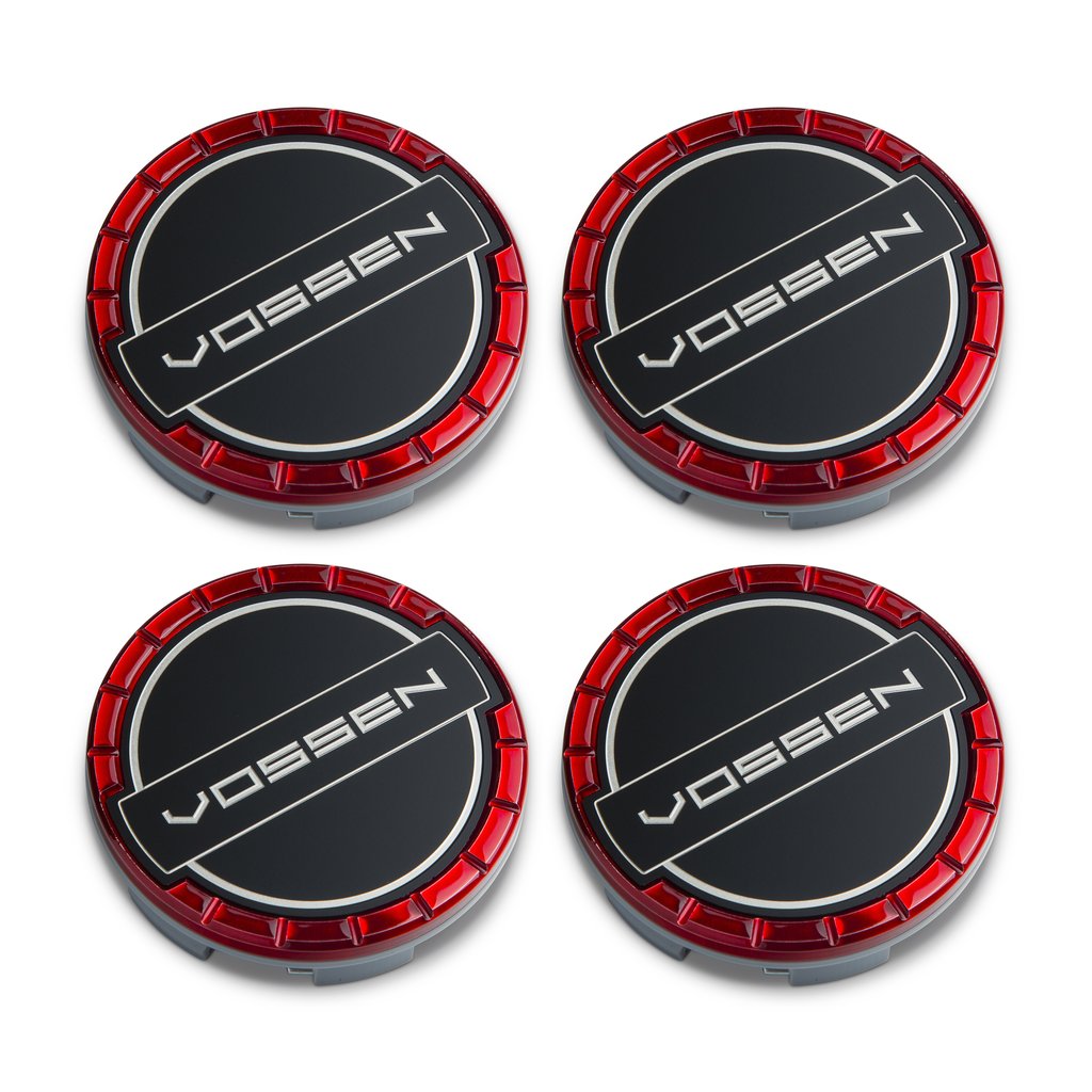Classic Billet Sport Cap Set For CV/VF/HF Series Wheels (Vossen Red) - Motorsports LA