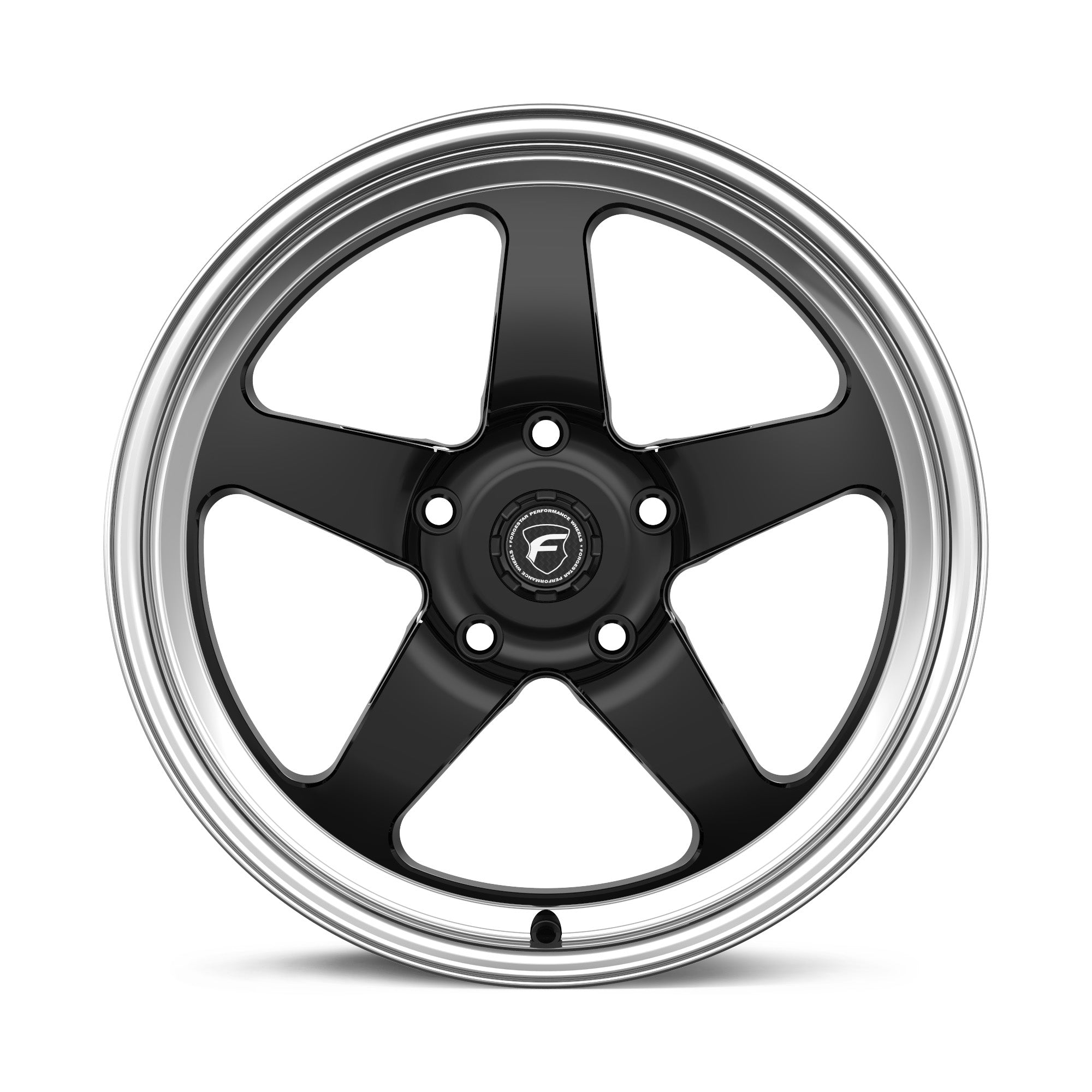 Forgestar D5 Drag Racing Wheels - Gloss Black w/Machined Lip - 18x12 - Sold Individually - Motorsports LA